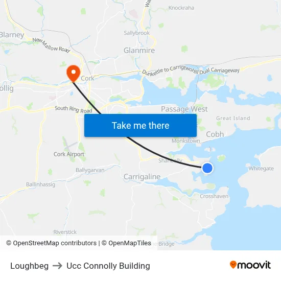 Loughbeg to Ucc Connolly Building map