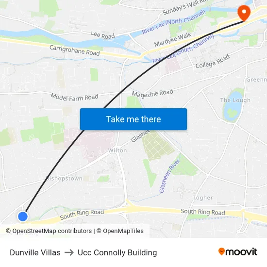 Dunville Villas to Ucc Connolly Building map