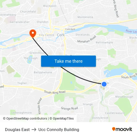 Douglas East to Ucc Connolly Building map
