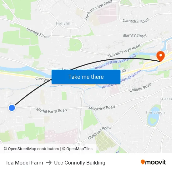 Ida Model Farm to Ucc Connolly Building map