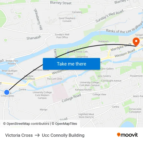 Victoria Cross to Ucc Connolly Building map