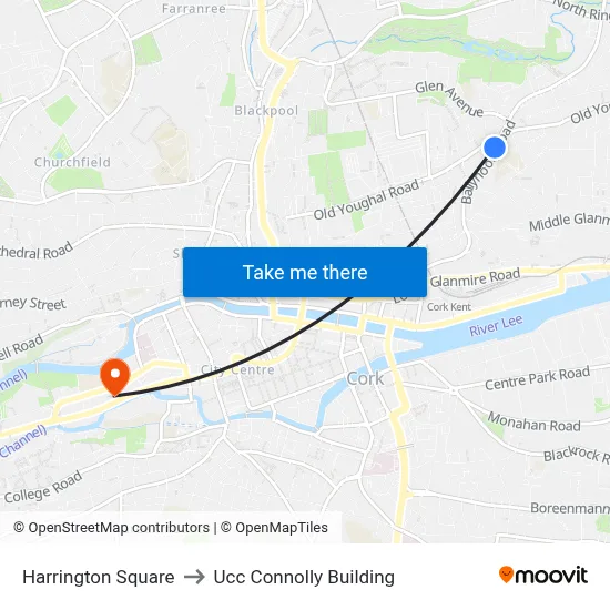 Harrington Square to Ucc Connolly Building map