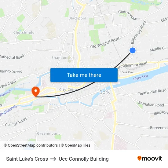 Saint Luke's Cross to Ucc Connolly Building map