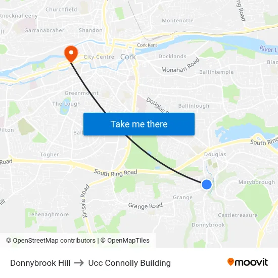 Donnybrook Hill to Ucc Connolly Building map