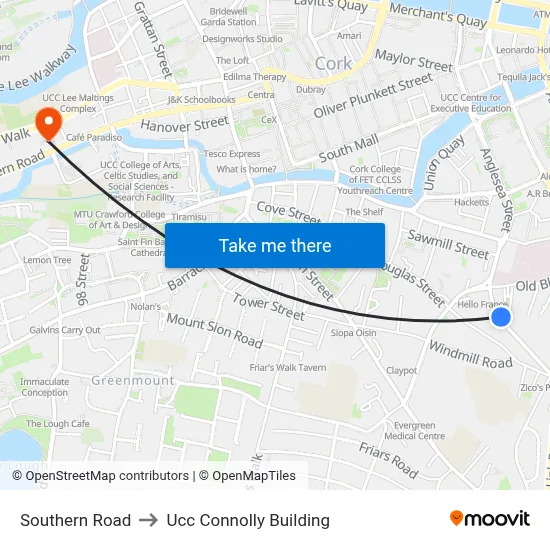 Southern Road to Ucc Connolly Building map