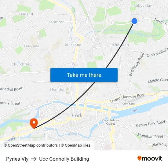 Pynes Vly to Ucc Connolly Building map