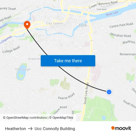 Heatherton to Ucc Connolly Building map