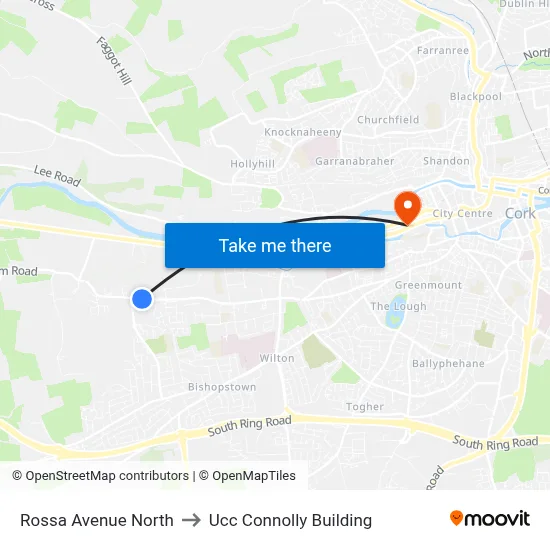 Rossa Avenue North to Ucc Connolly Building map