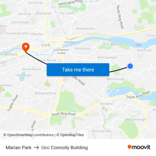 Marian Park to Ucc Connolly Building map