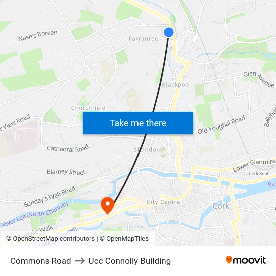 Commons Road to Ucc Connolly Building map