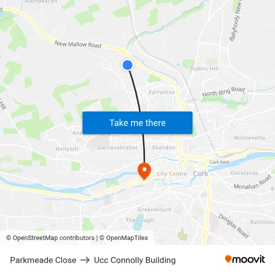 Parkmeade Close to Ucc Connolly Building map