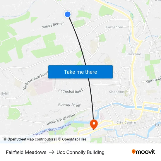 Fairfield Meadows to Ucc Connolly Building map