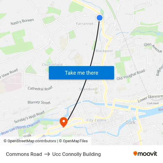 Commons Road to Ucc Connolly Building map