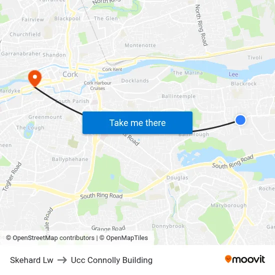 Skehard Lw to Ucc Connolly Building map