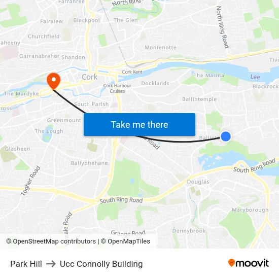 Park Hill to Ucc Connolly Building map