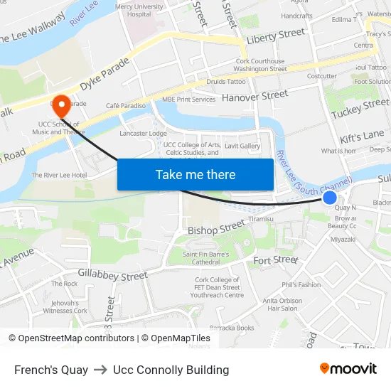 French's Quay to Ucc Connolly Building map
