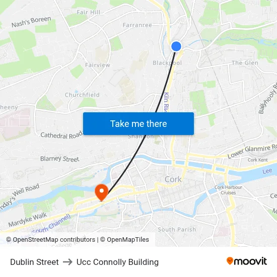 Dublin Street to Ucc Connolly Building map