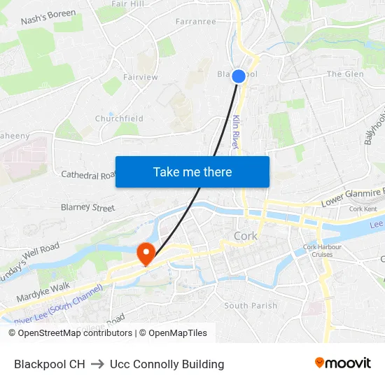 Blackpool CH to Ucc Connolly Building map
