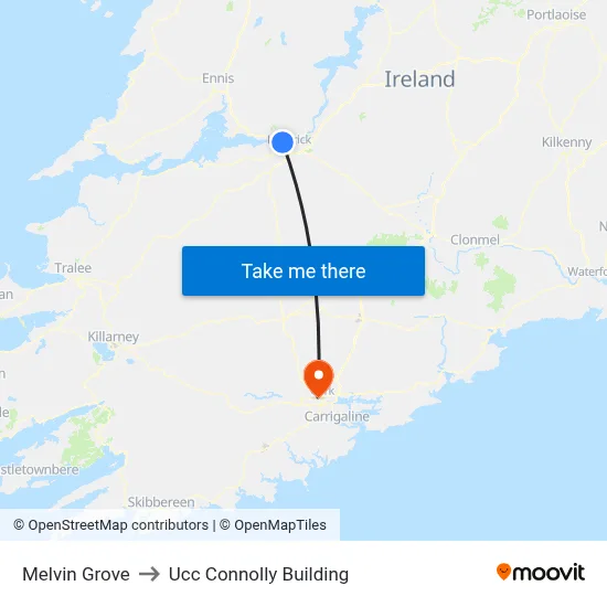 Melvin Grove to Ucc Connolly Building map