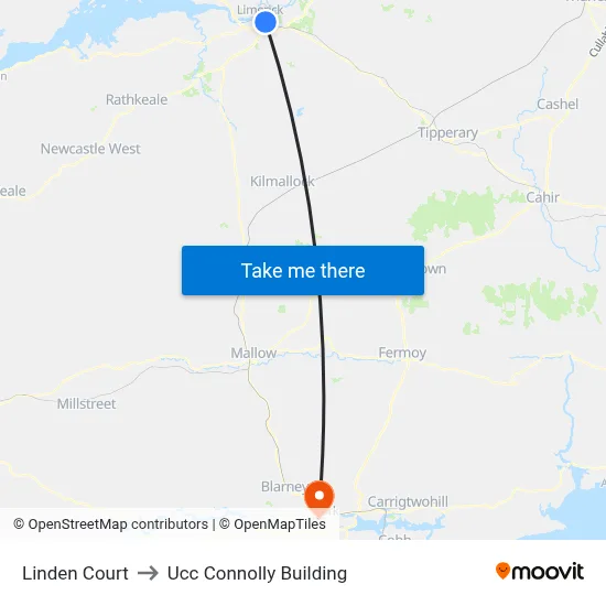 Linden Court to Ucc Connolly Building map