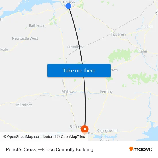 Punch's Cross to Ucc Connolly Building map