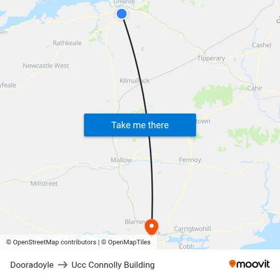 Dooradoyle to Ucc Connolly Building map