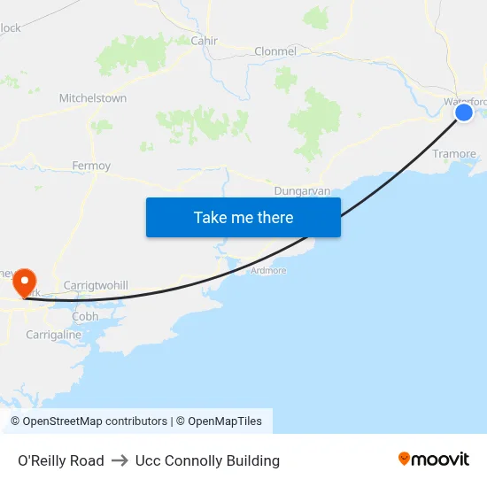 O'Reilly Road to Ucc Connolly Building map