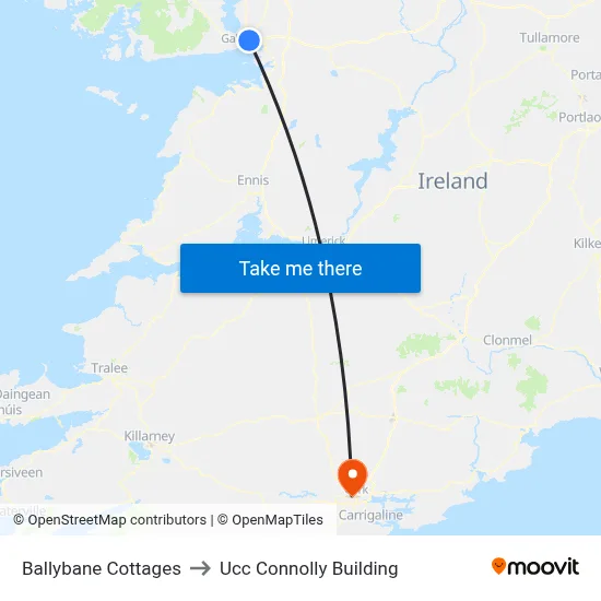 Ballybane Cottages to Ucc Connolly Building map