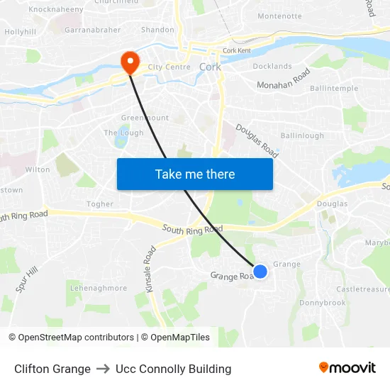 Clifton Grange to Ucc Connolly Building map