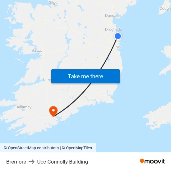 Bremore to Ucc Connolly Building map