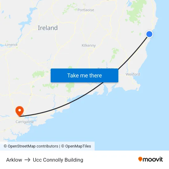 Arklow to Ucc Connolly Building map