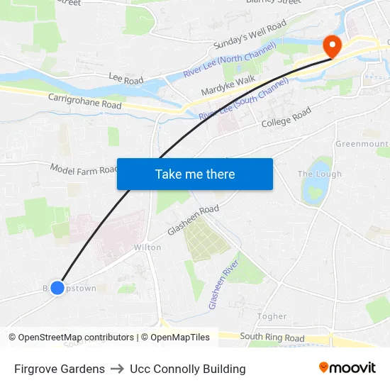 Firgrove Gardens to Ucc Connolly Building map