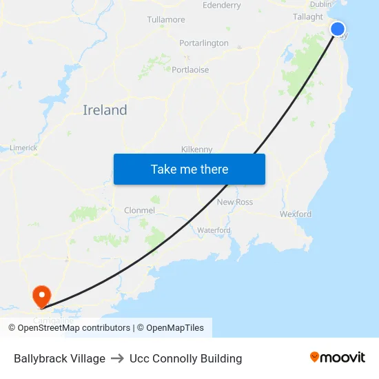 Ballybrack Village to Ucc Connolly Building map