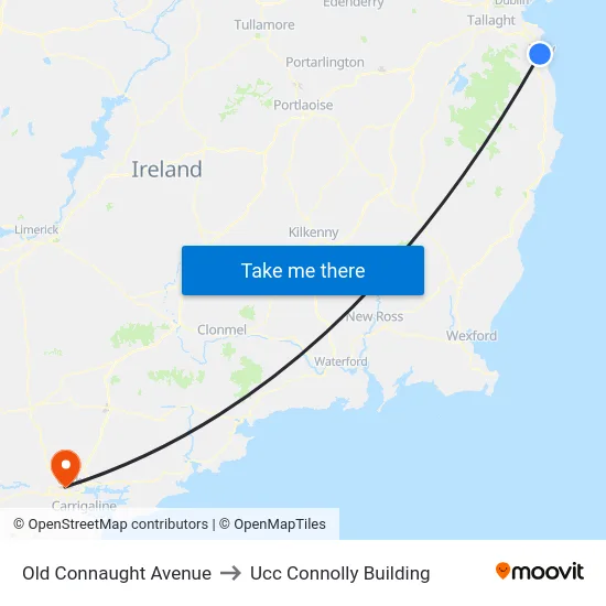 Old Connaught Avenue to Ucc Connolly Building map