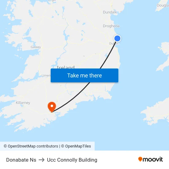 Donabate Ns to Ucc Connolly Building map