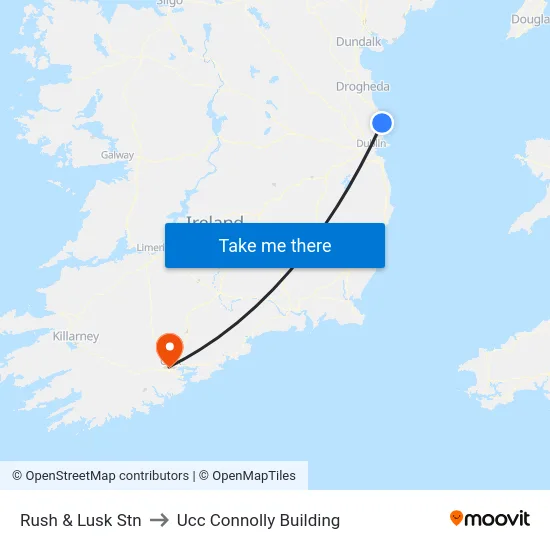 Rush & Lusk Stn to Ucc Connolly Building map
