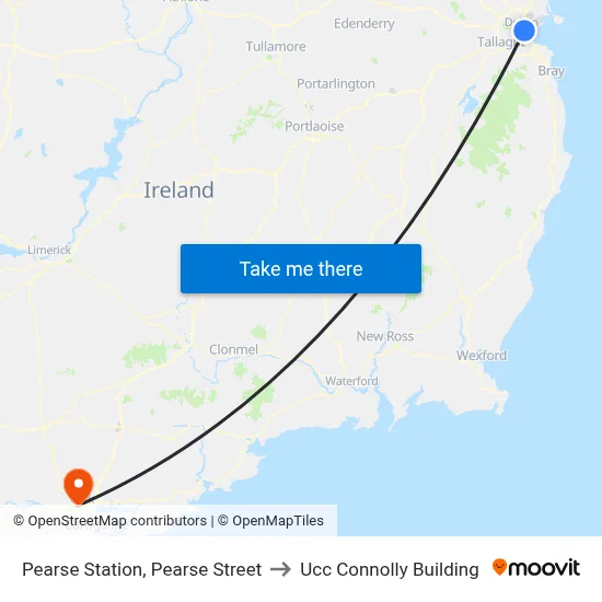 Pearse Station, Pearse Street to Ucc Connolly Building map