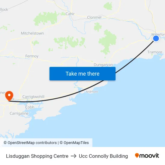Lisduggan Shopping Centre to Ucc Connolly Building map