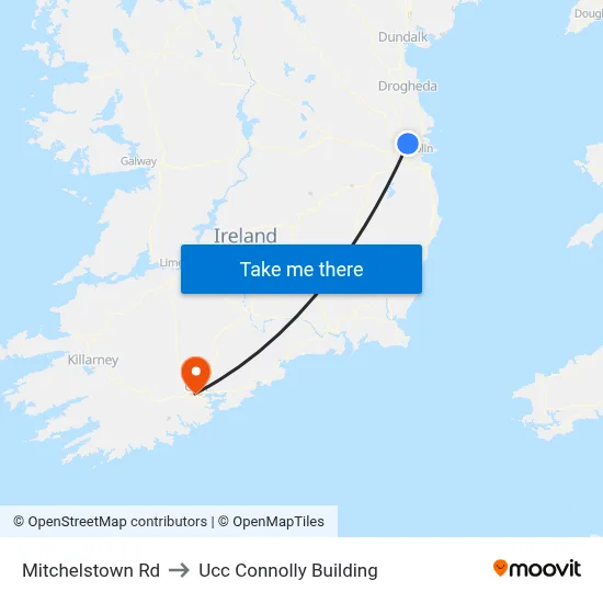 Mitchelstown Rd to Ucc Connolly Building map
