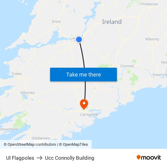 Ul Flagpoles to Ucc Connolly Building map