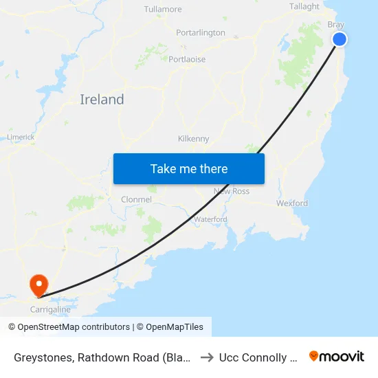 Greystones, Rathdown Road (Blacklion Manor) to Ucc Connolly Building map