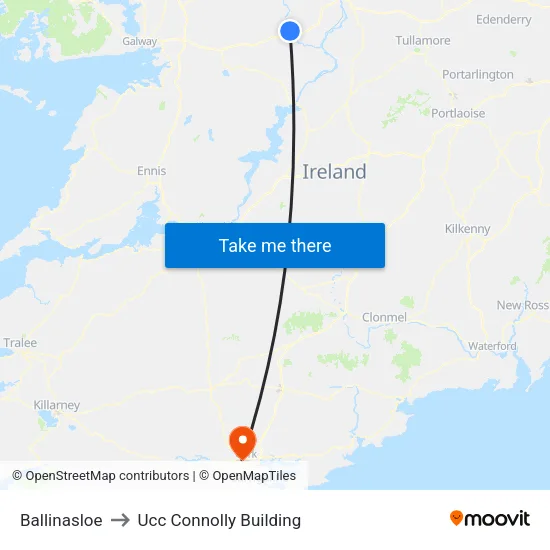 Ballinasloe to Ucc Connolly Building map