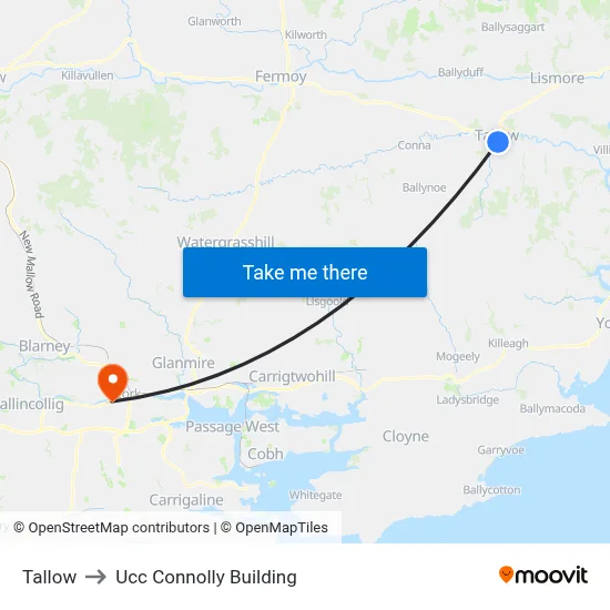 Tallow to Ucc Connolly Building map