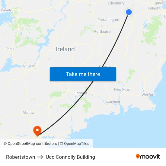 Robertstown to Ucc Connolly Building map
