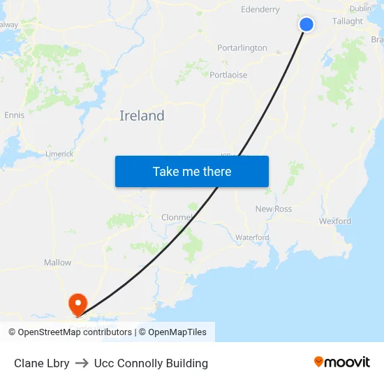 Clane Lbry to Ucc Connolly Building map