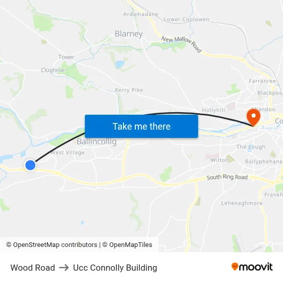 Wood Road to Ucc Connolly Building map