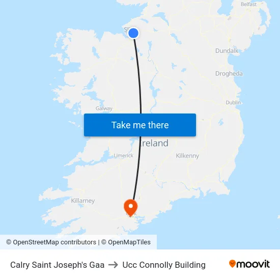 Calry Saint Joseph's Gaa to Ucc Connolly Building map