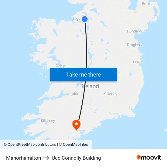 Manorhamilton to Ucc Connolly Building map