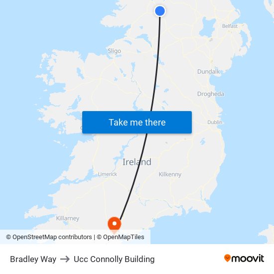 Bradley Way to Ucc Connolly Building map