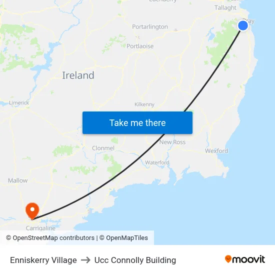 Enniskerry Village to Ucc Connolly Building map